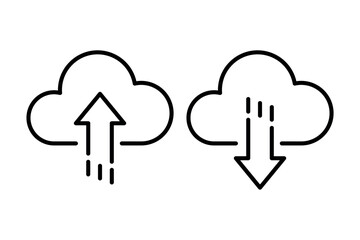 Outline Clouds Upload And Download