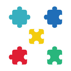 Puzzle Pieces Flat Style