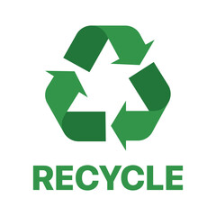 Recyle Word With Recycle Sign