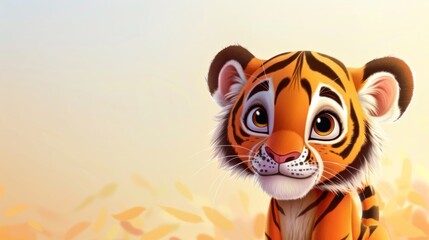 tiger cub illustration for children. generative ai