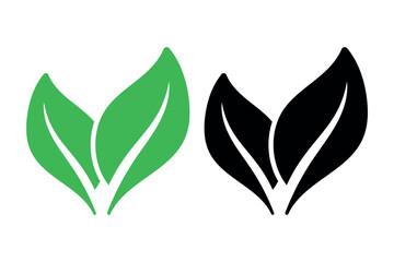 Two Leaves Green and Black