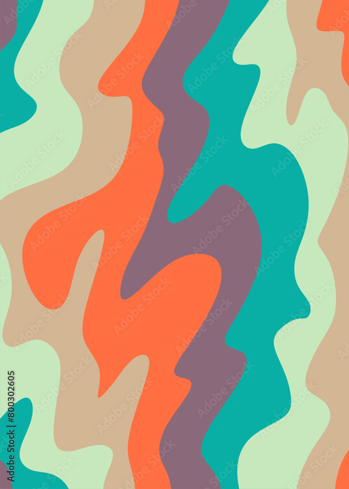 Poster abstract background with colorful gradient wavy curly lines pattern