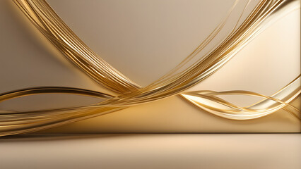 abstract background with golden line, AI generated