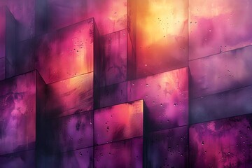 Abstract Geometric Background in Vivid Pink and Purple Tones - obrazy, fototapety, plakaty