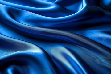 Obraz premium Soothing blue silk waves on soft fabric, calming abstract background with space for text placement