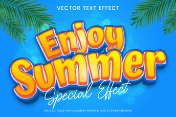 Enjoy summer vector text effect 3d style