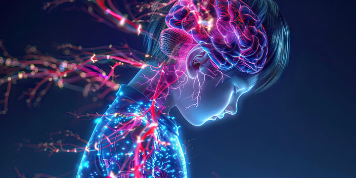 Cerebral Palsy: The Muscle Spasms and Motor Impairment - Picture a child with stiff, uncontrollable movements, with highlighted brain areas affecting motor control