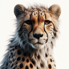 Fototapeta premium portrait of a cheetah on white