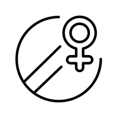 Sex hormones female line black icon. Vector isolated button.