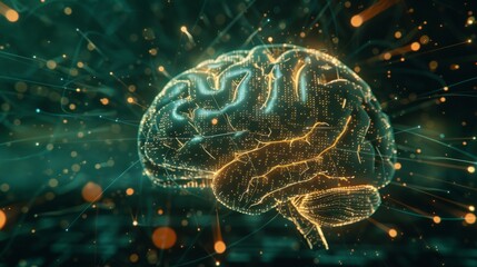 Fototapeta premium Hologram of the brain generative ai