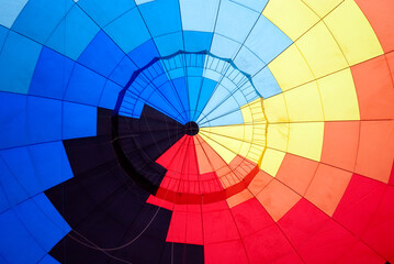 backlit image of the hot air balloon interior