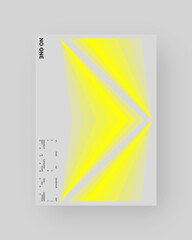Abstract poster design. Vertical A4 format. Yellow, white, gray composition. Geometry minimal neon illustration.