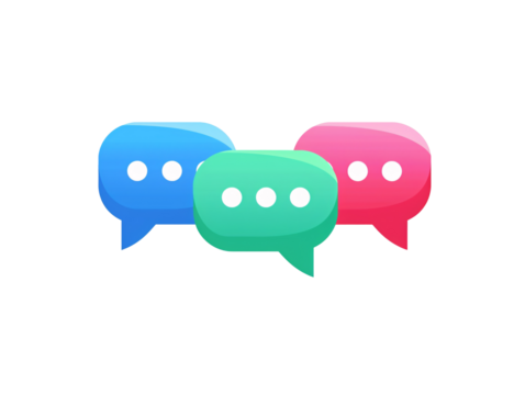 a group of colorful chat bubbles
