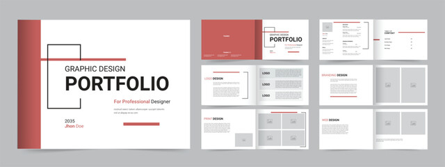 Graphic design portfolio , A5 Graphic Designer professional Portfolio Template 