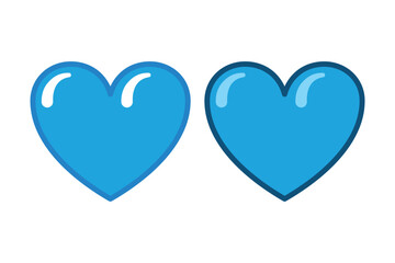 Blue Heart Cartoon Style