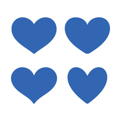 Blue Hearts Set of Four