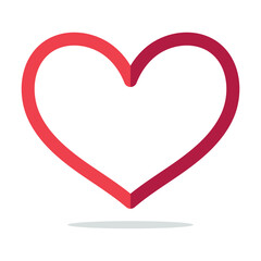 Half Shadow Heart Symbol