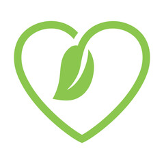 Heart With Leaf Outline