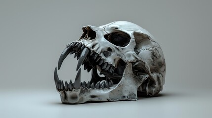 an animal old skull on white background