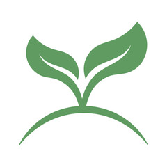 Leaves Plant Curved Line Logo
