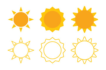 Suns Outline And Flat Style