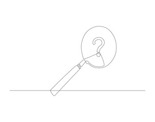 Continuous line drawing of magnifying  glass. One line of magnifying  glass. Magnifier continuous line art. Editable outline.
