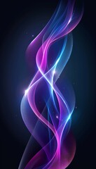 Obraz premium Elegant abstract wave technology design with blue light digital effect for captivating backgrounds