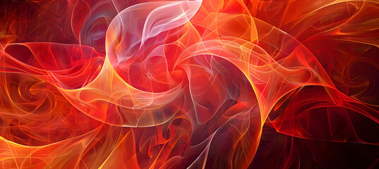 Capture of a complex, vibrant geometric pattern where shapes in shades of red and orange dynamically interlace, creating a visual impression of flowing energy, using HD camera techniques