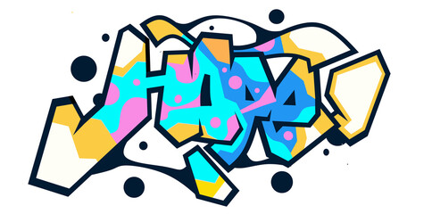 Hope word graffiti text font sticker