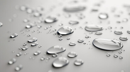 AI generated illustration of water droplets on a white surface