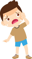 people sweat and tired thirsty heat of summer sun