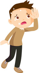 people sweat and tired thirsty heat of summer sun