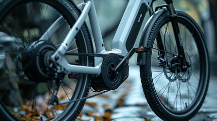 A close-up view of a bicycle chain.