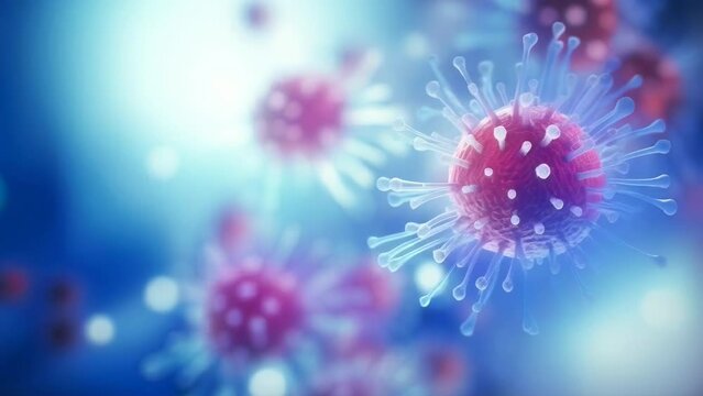 Virus moving close-up. Microbiology and virology concept. High quality 4k footage