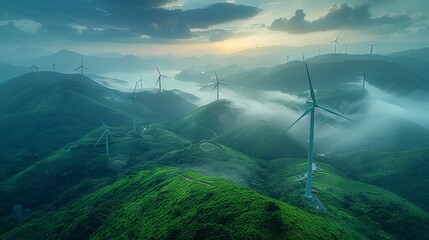 Wind turbine production of green energy