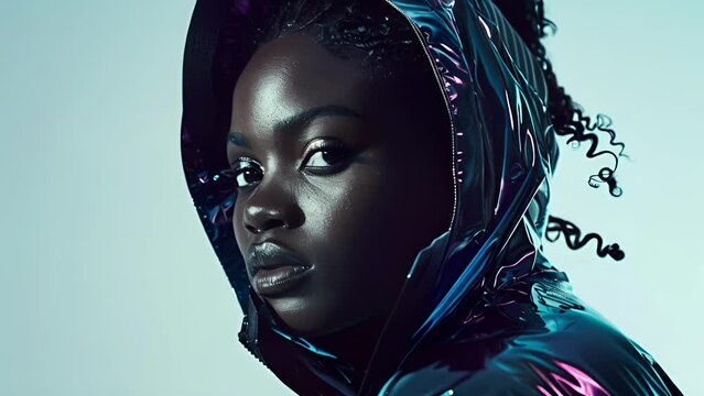 With a fierce gaze and a daring mix of athletic gear and highend fashion this powerful black woman embodies the unapologetic presence of a fashionforward athlete unafraid to make a .