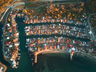 Aerial view to a fishing village. Burgas, Bulgaria
