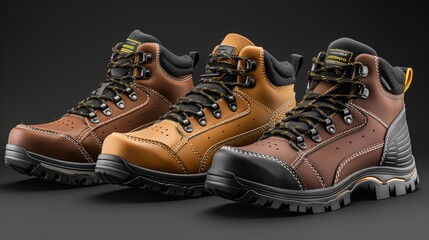 3d concept  form function fusion in global standard safety footwear under clear lighting