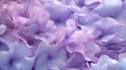 Above View Elegance: Admire the elegant 3D wavy display of mophead hydrangea petals from an aerial perspective.