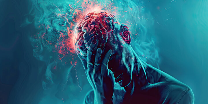 Neurocysticercosis: The Seizures and Cognitive Impairment - Imagine a person experiencing a seizure, with highlighted brain cysts