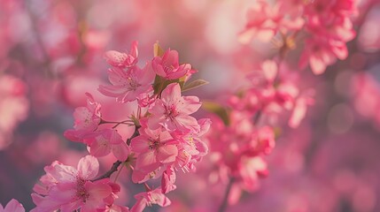 A photo of a branch of a tree with pink flowers.

