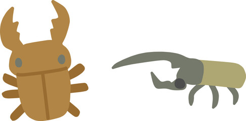 デフォルメしたかわいいクワガタのイラスト