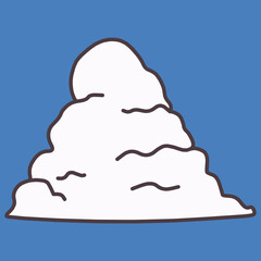 夏をイメージしたデフォルメした入道雲のイラスト