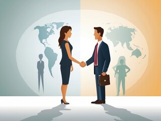 Obraz premium business people on the world