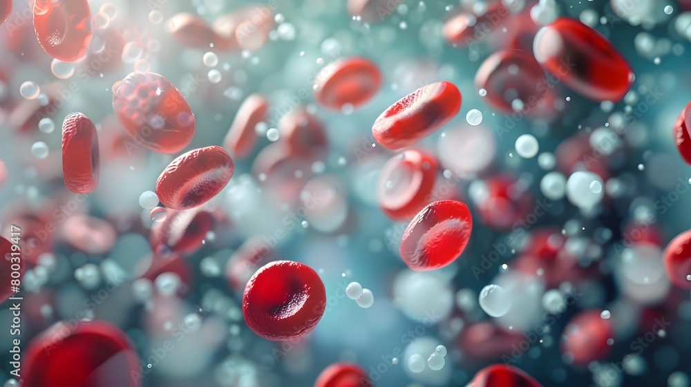 Aufkleber hyperreal visualization of dynamic blood cell circulation