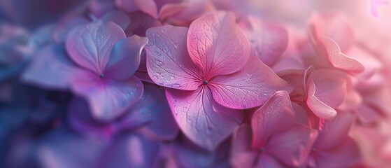 Hydrangea Harmony: Macro unveils the harmonious dance of mophead hydrangea petals in extreme close-ups.