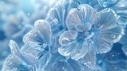 Icy Petal Warmth: Wildflower mophead hydrangea's icy petals radiate a surprising warmth.