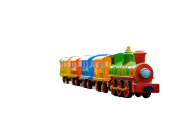 Children's Railway Attraction on Transparent Background