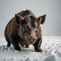 wild boar pig on white