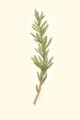 dried rosemary, dried rosemary leaves. cartoon drawing, water color style,
